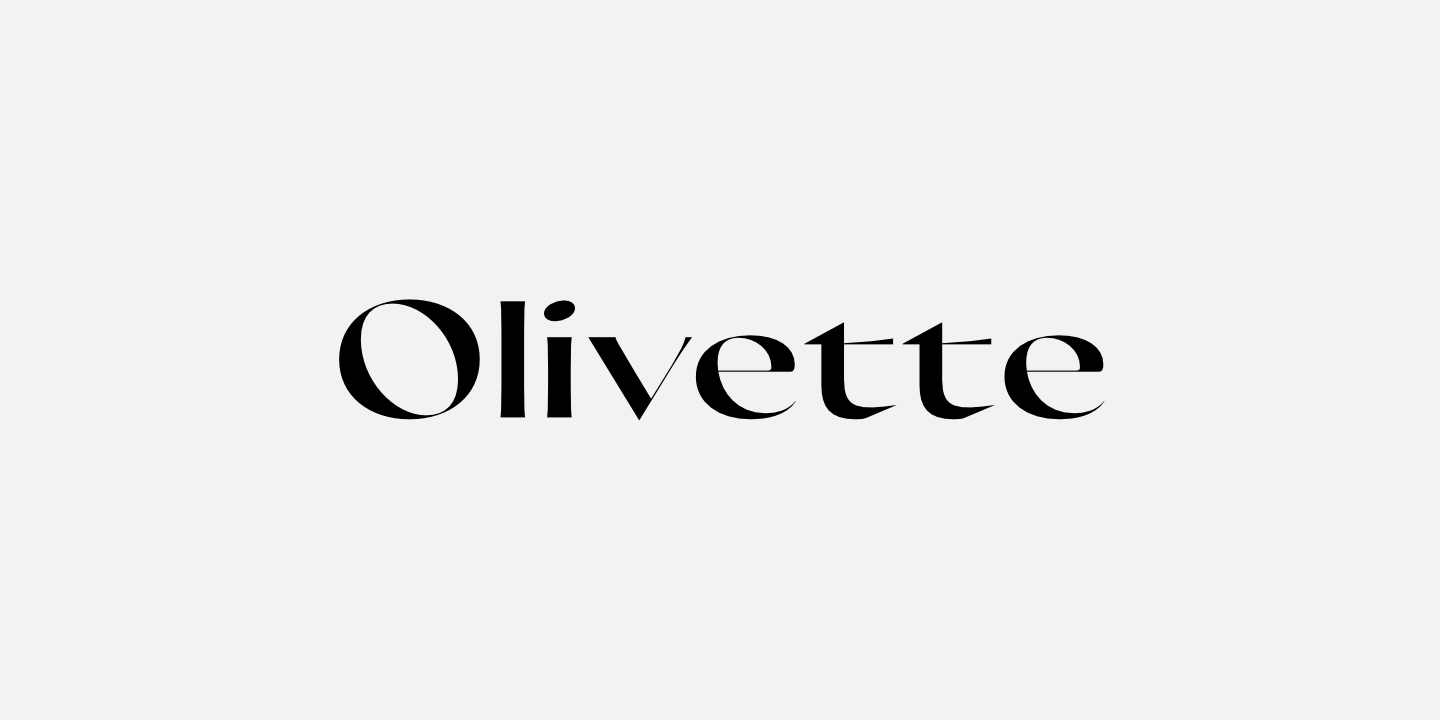 Beispiel einer Olivette CF Italic-Schriftart